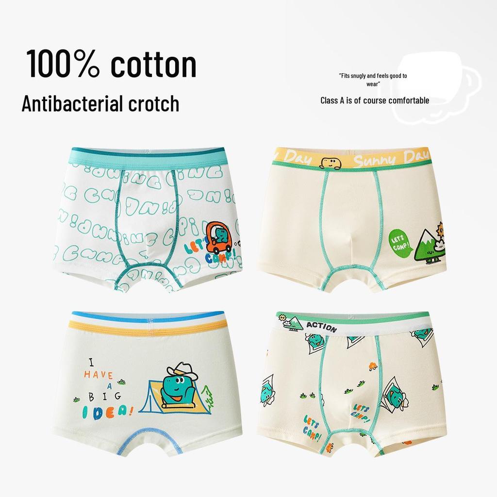 Boys' Pure Cotton Boxer Briefs: Comfortable, No-Pinch Fit for Ages 6-12