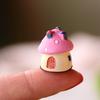 Mini houbový dům Figurka Miniaturní doplňky pro pohádkovou zahradu Malá pryskyřičná chaloupka Soška pro DIY Terárium Mechový krajinný květináč Bonsaj Dekorace
