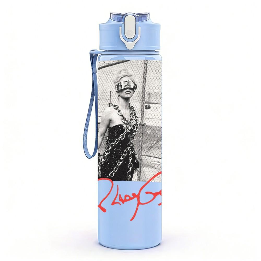 1PC Female Portrait 750ml Sports Water Bottle Leakproof Straw Lid Outdoor Office Home