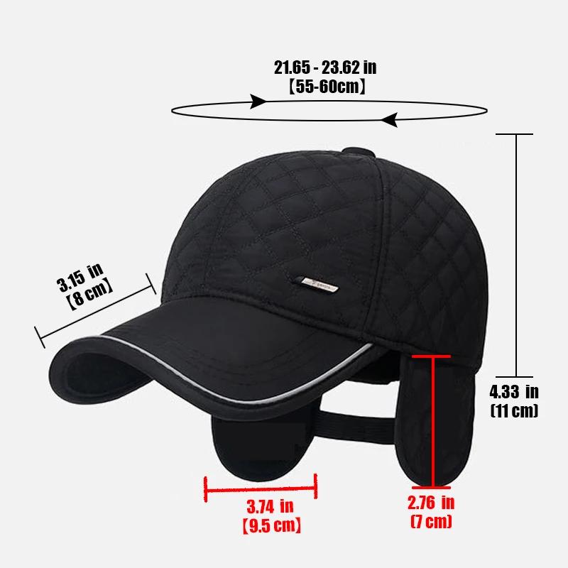 Winter New Outdoor Hat All-Match Duckbill Cap Middle-Aged And Elderly Father Plus Velvet Thick Ear Protection Warm Baseball Cap