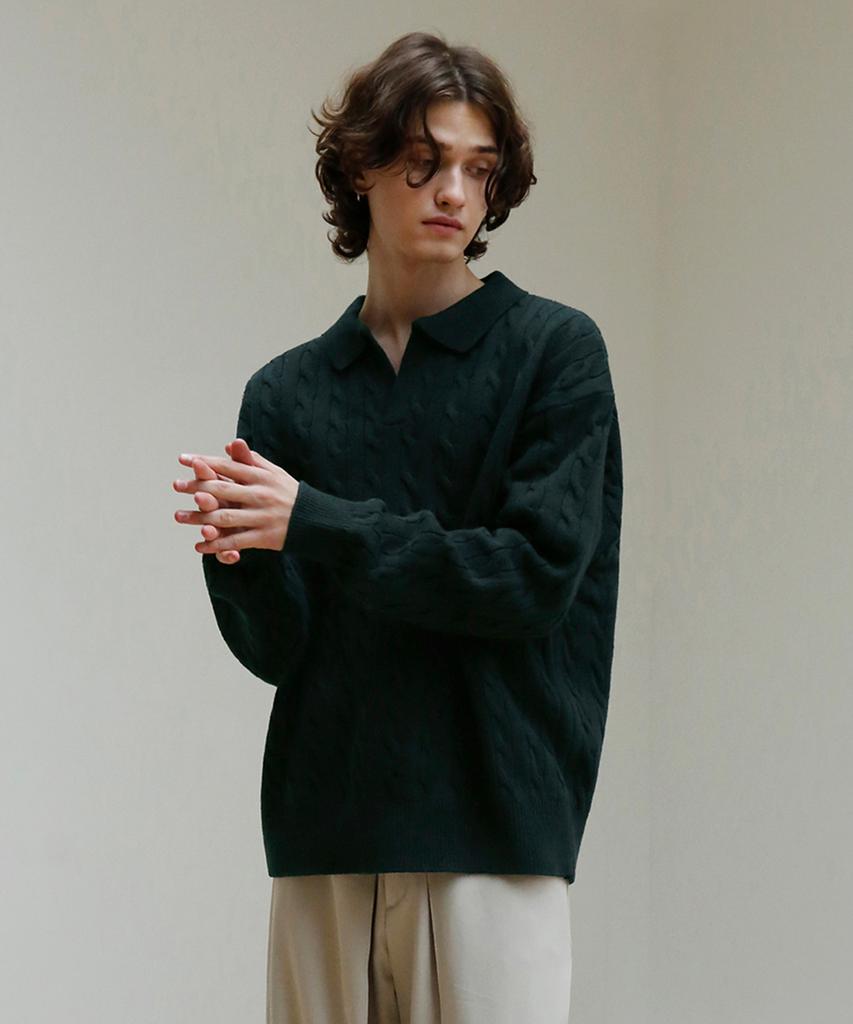 SIGNATURE [2Pack] Cable Collar Knit [2 Colors]