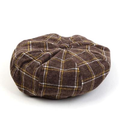 Universal Chemistry Retro Check Brown Wool Beret Check Beret