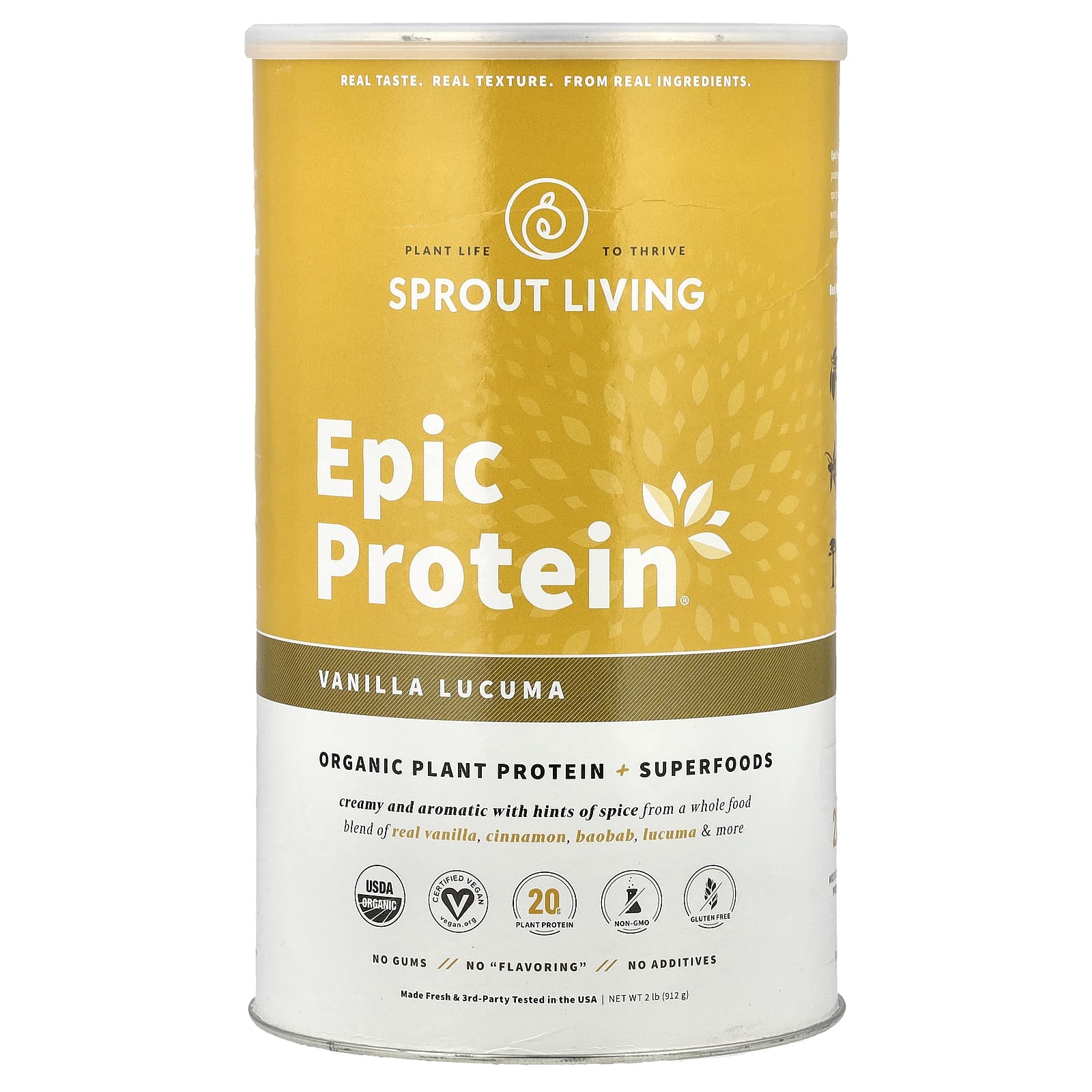 

Epic Protein®, Organic Plant Protein + Superfoods, Vanilla Lucuma, 912G (2Lb)