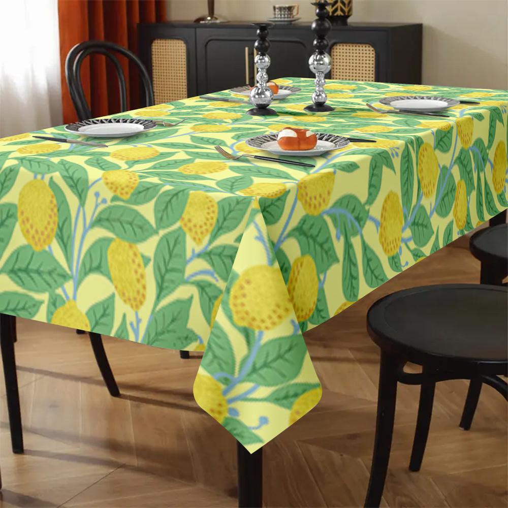 Vikama Light Luxury Lemon Pattern Manteles De Mesa Kitchen Table Tablecloth Party Holiday Decoration Vintage Home Decoration