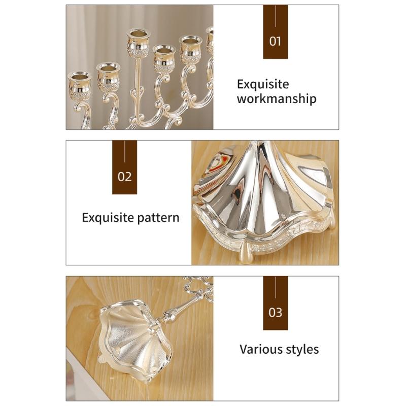 9 Branch Hanukkah Menorah Candle Holders for Shabbat,Tabernacle, Menorahs Chanukah Party Supplies Housewarming Present