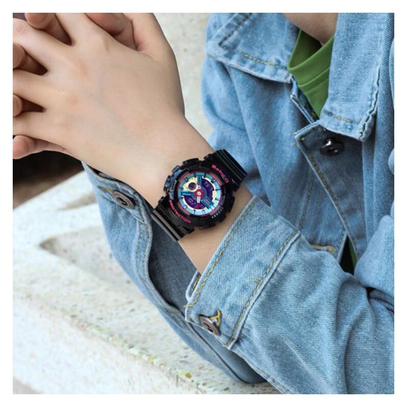 Casio BABY-G Alla Moda Contrasto Colorato Sportivo Doppio Display Impermeabile Movimento al Quarzo Cinturino in Resina Orologio Giapponese e Coreano BA-112-1A