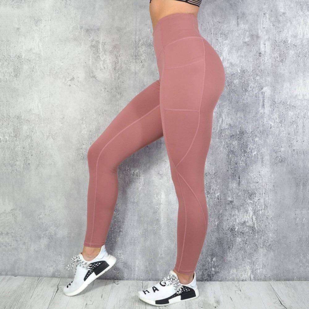 Cheap Leggings Nessaj Women Sexy Hollow Mesh Leggings With Pockets Gym