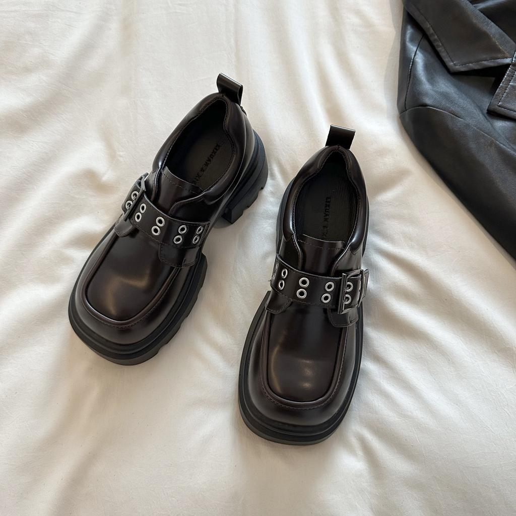 British Style Comfortable Versatile Small Leather Shoes Women's 2025 Spring New Heightened Platform Small Loafers Trendy Single Shoes