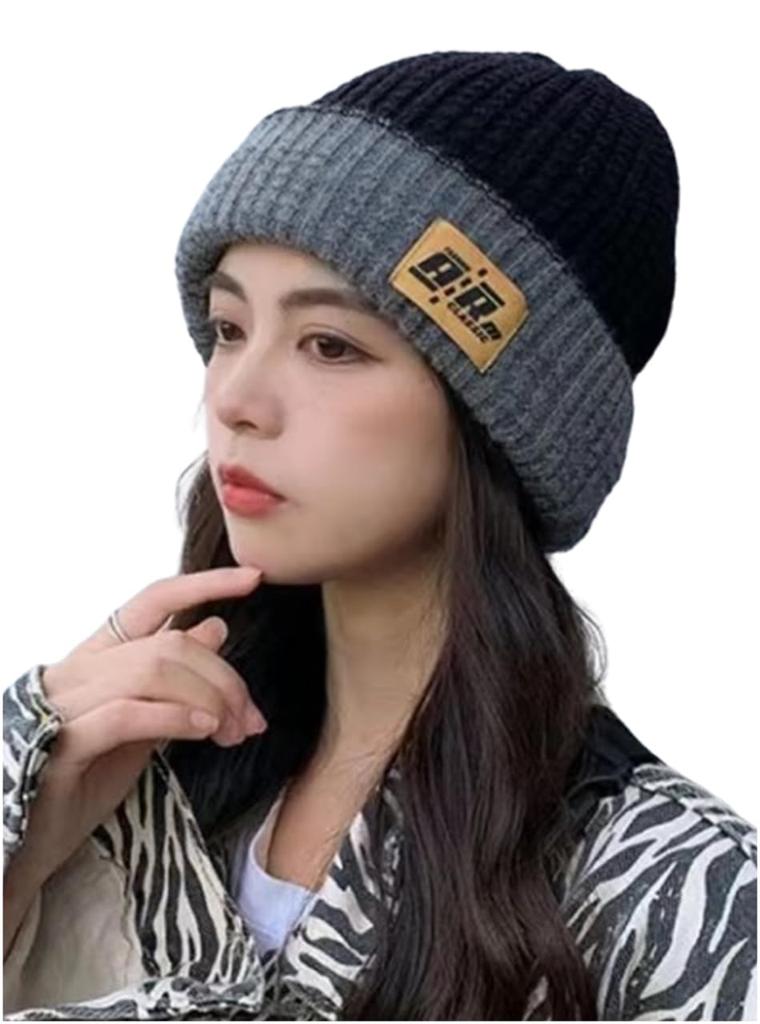 Căciulă tricotată reversibilă pentru și Iarnă Perfectă pentru Toamnă și căciulă tricotată elastică pentru căldură și vânt Perfectă pentru sau Mărime unică se potrivește Negru elegant reversibil