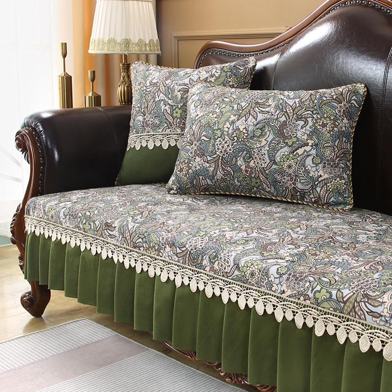 

Роскошные чехлы для диванов в американском стиле ретро, ​​нескользящие украшения для дивана в гостиной, чехол на четыре сезона, универсальная подушка для дивана, домашний декор 60x60