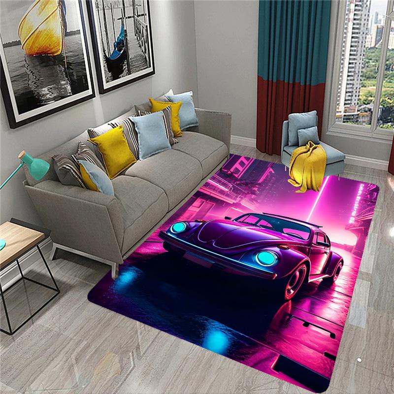 car Pattern Printed Rug suitable for game room computer room living room bedroom carpet Christmas gift Halloween gift