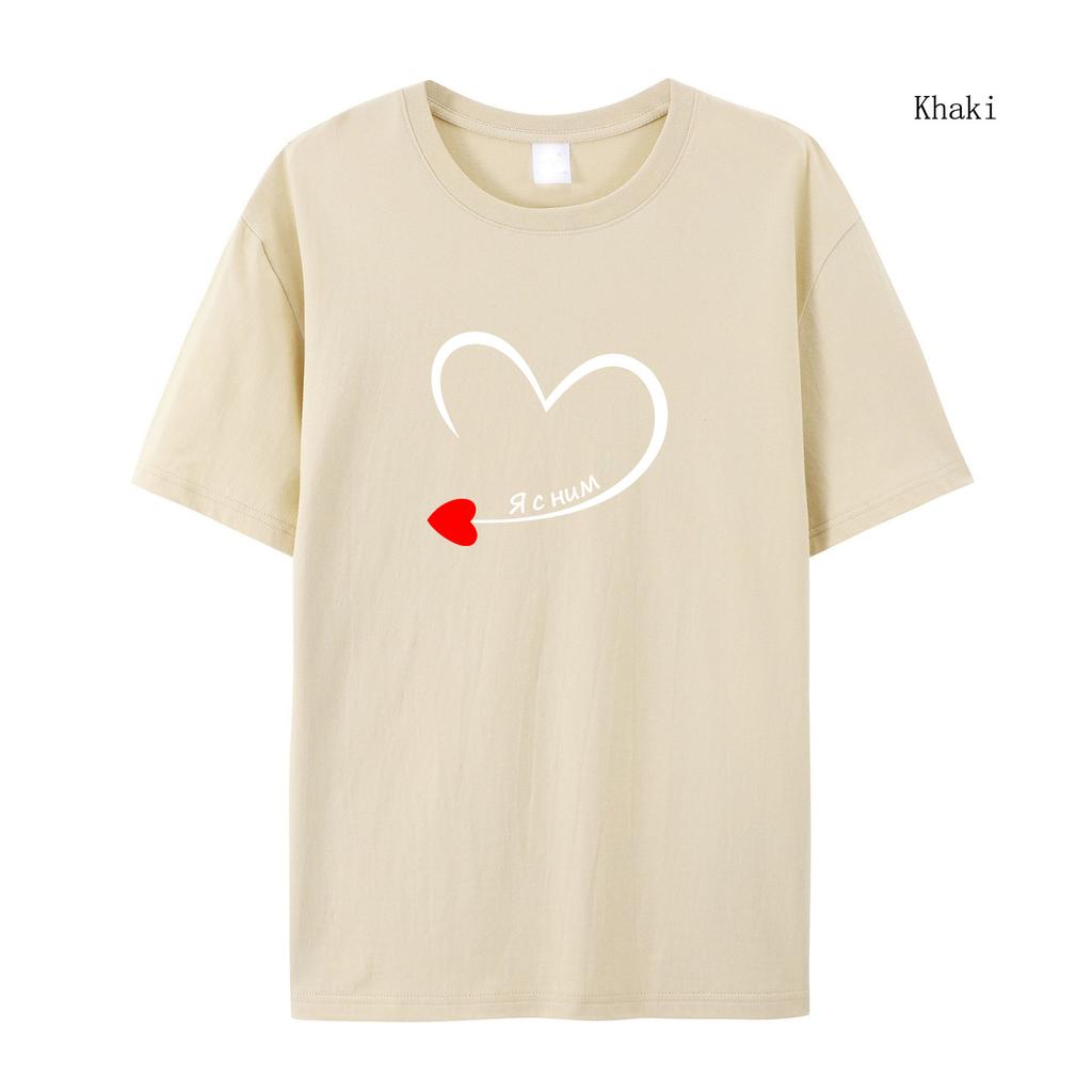 King Queen Couple Short Sleeved I'm With Her Print Summer Short Sleeved T-shirt Men T-shirt Women Short Sleeved T-shirt