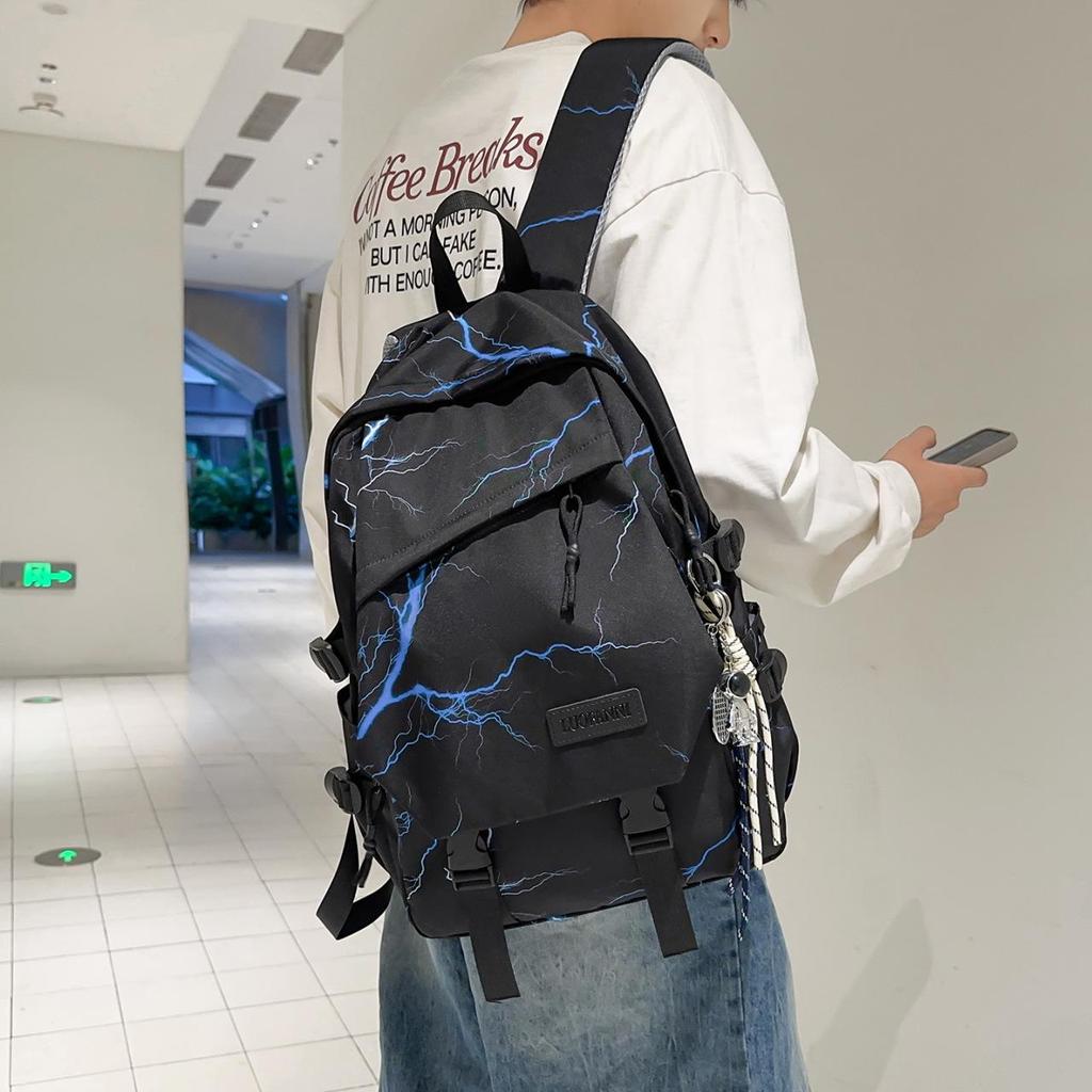 Trendy Large Capacity Lightning Print Backpack for Students