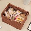 Vävd förvaringslåda med lock: Hushållsorganisatör för snacks, leksaker och diverse