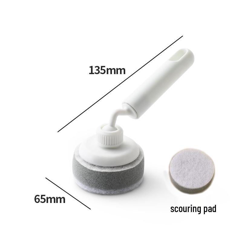 Non-stick Pan Cleaning Brush - Long Handle, Non-Damaging Scrubbing Sponge for Pots and Dishes
