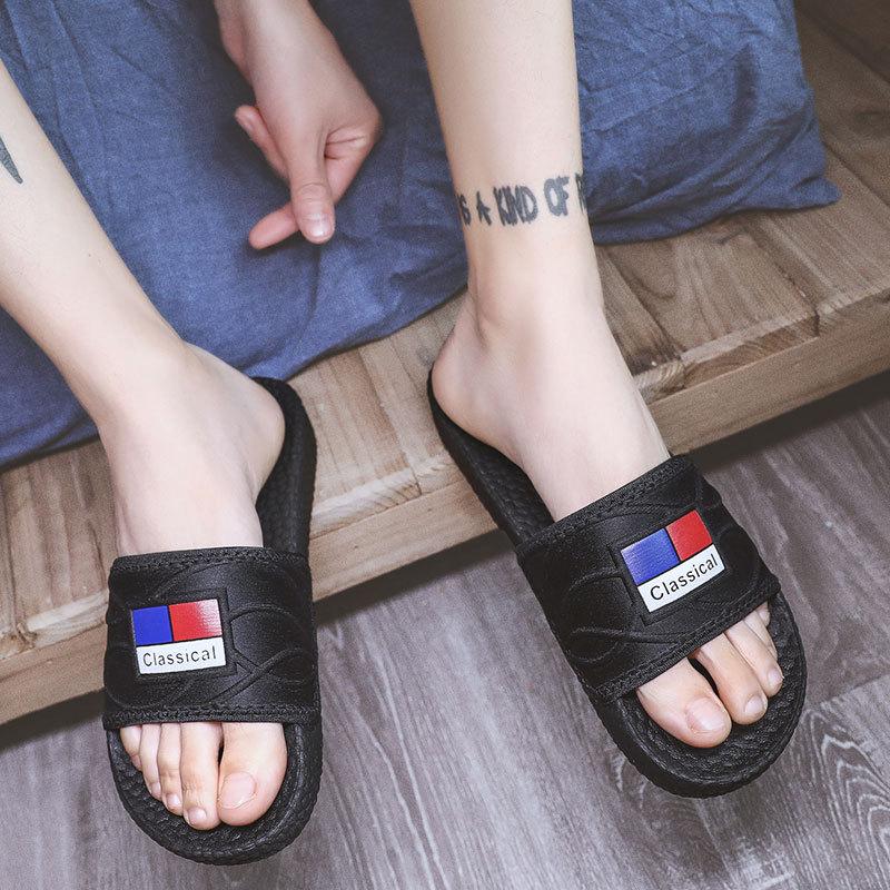 

Summer slippers adult men non-slip outdoor casual fashion one-word drag 39 білий