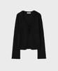 Noirer For Woman Feathery Open Cardigan (Black)
