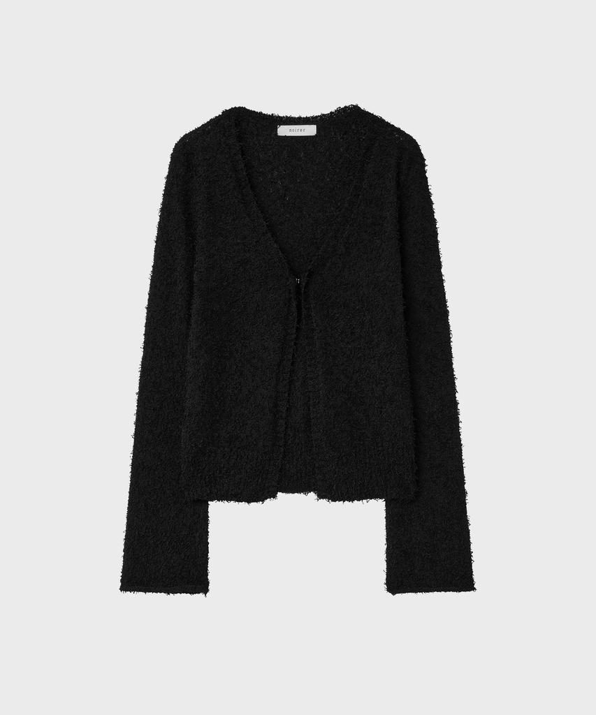 Noirer For Woman Feathery Open Cardigan (Black)