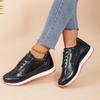 New Thick-soled Front Lace-up Casual Sports Shoes for Women Large-sized Low-top Single Shoes for Running