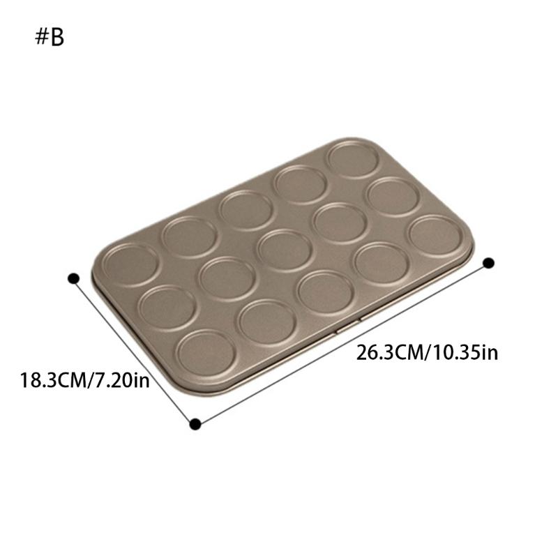 15 Cup Cookie Sheet Macaron Pan Baking Tray Cookie Sheet for Oven Baking Champagne Gold Baking Mold Macaron Baking Gift