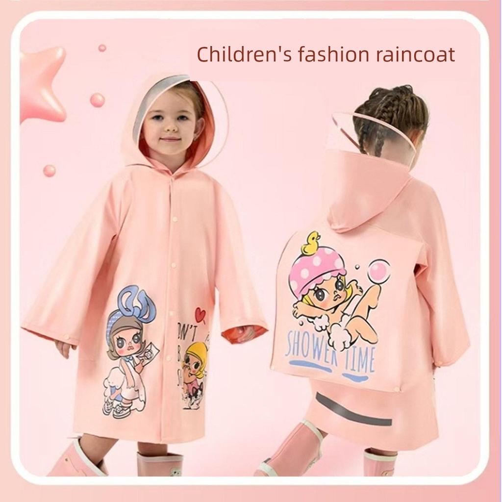 Children's Raincoat for Girls, Kindergarten Kids, with Backpack Space, Waterproof Rain Poncho for Older Kids, New Model