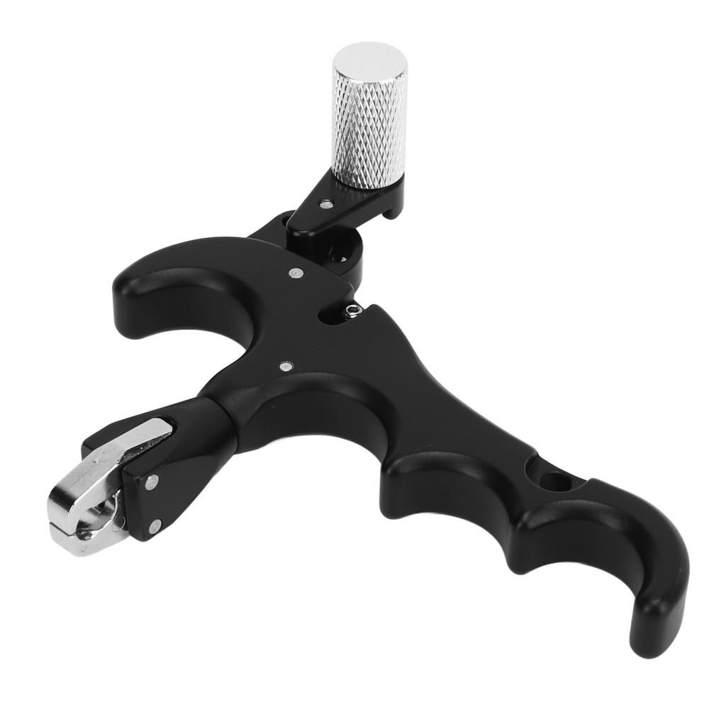 4 Finger Archery Release Aid Grip Adjustable Aluminum Alloy Compound Bow Thumb Trigger for Outdoor Shooting