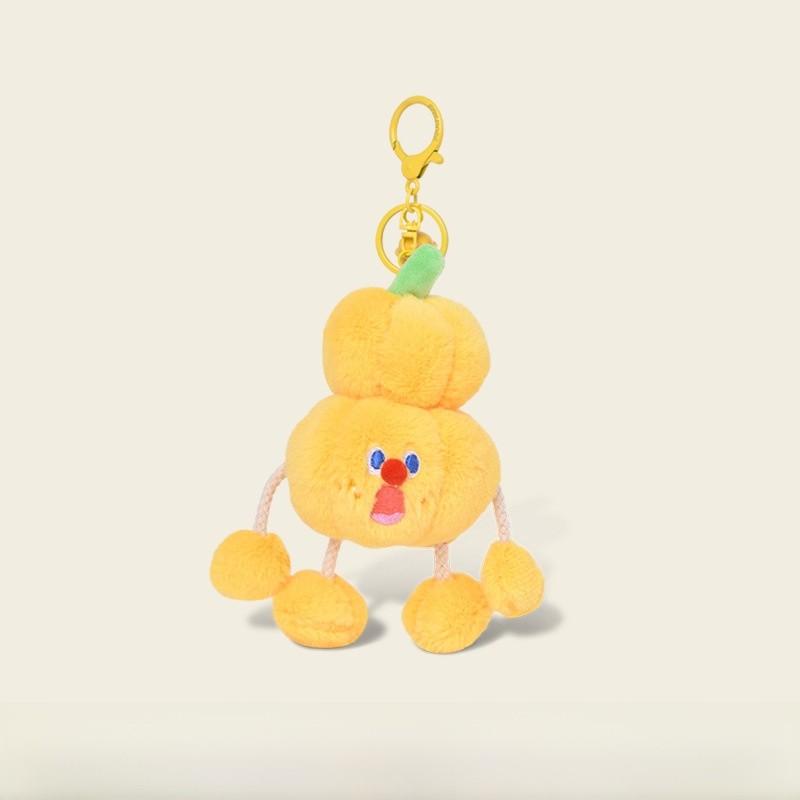 Jinnew Carrots Pumpkins  Screaming Vegetables Plush Keychain Pullstring With