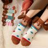 Cartoon Sausage Dog Coral Fleece Socks For Women Middle Tube Thickened Sleep Socks Home Floor Socks