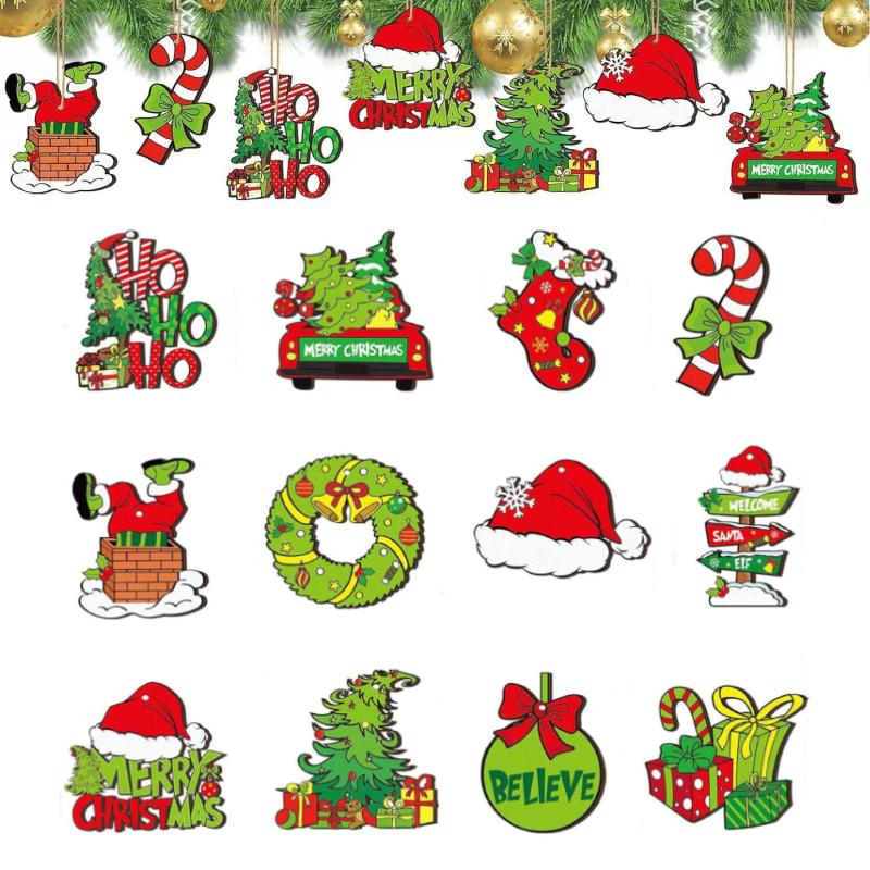 Santa The 12pcs Hat Pendant Xmas Tree Hanging Decoration Home Party Gift