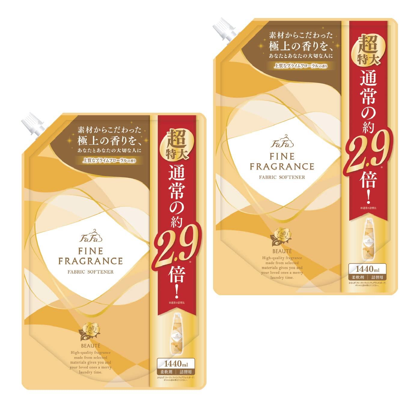 

FaFa Fine Fragrance Beaute Кондиционер для белья Сверхбольшой Основной Цветочный Набор из 2 штук Запасной блок, (1440мл), Аромат,