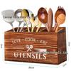 Wooden Kitchen Countertop Cutlery & Utensil Organizer
