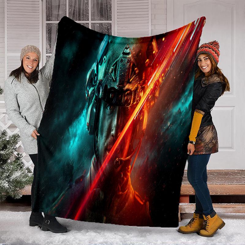 Cyberpunk Soldier Blanket Soft Comfortable All Seasons Perfect Sofa Office Naps Trips Birthday Christmas Gift