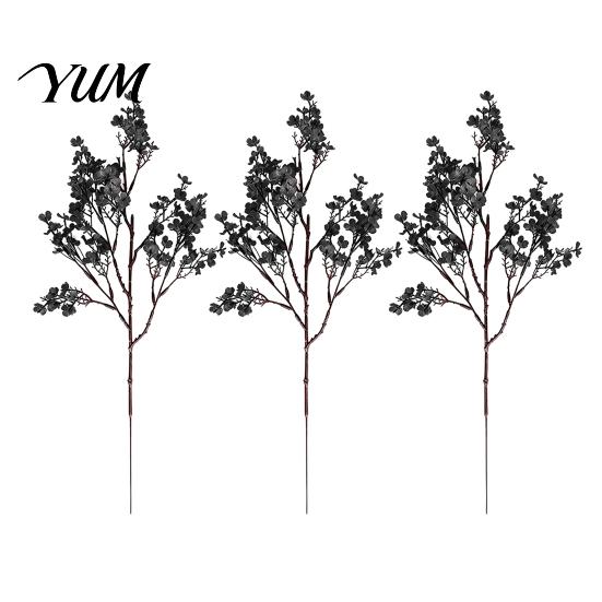 Orange Silk Plants for Halloween Decoration Realistic Artificial Flowers Autumn Home Decoration, Floral Lifelike Branches Seasonal Display Table