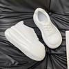 Fashion 8 CM Women's Autumn Thick Bottom Shoes Breathable Microfiber Leather Vulcanize Flat Platform Sneakers White Walking Shoes