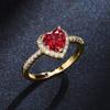 2026 Peach Heart Ring Ladies, Love Shaped Zircon Diamond Copper Silver Plated Fashion Jewelry