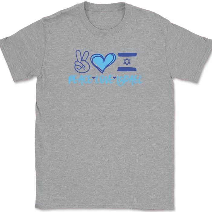 

Футболка Мир Любовь Израиль Забавная Ханука Еврейская футболка L