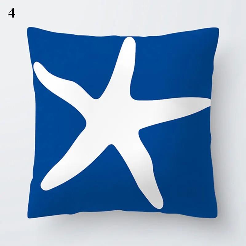 Blue Marine Animal Pillowcase Office Living Room Home Pillowcase Car Ornaments