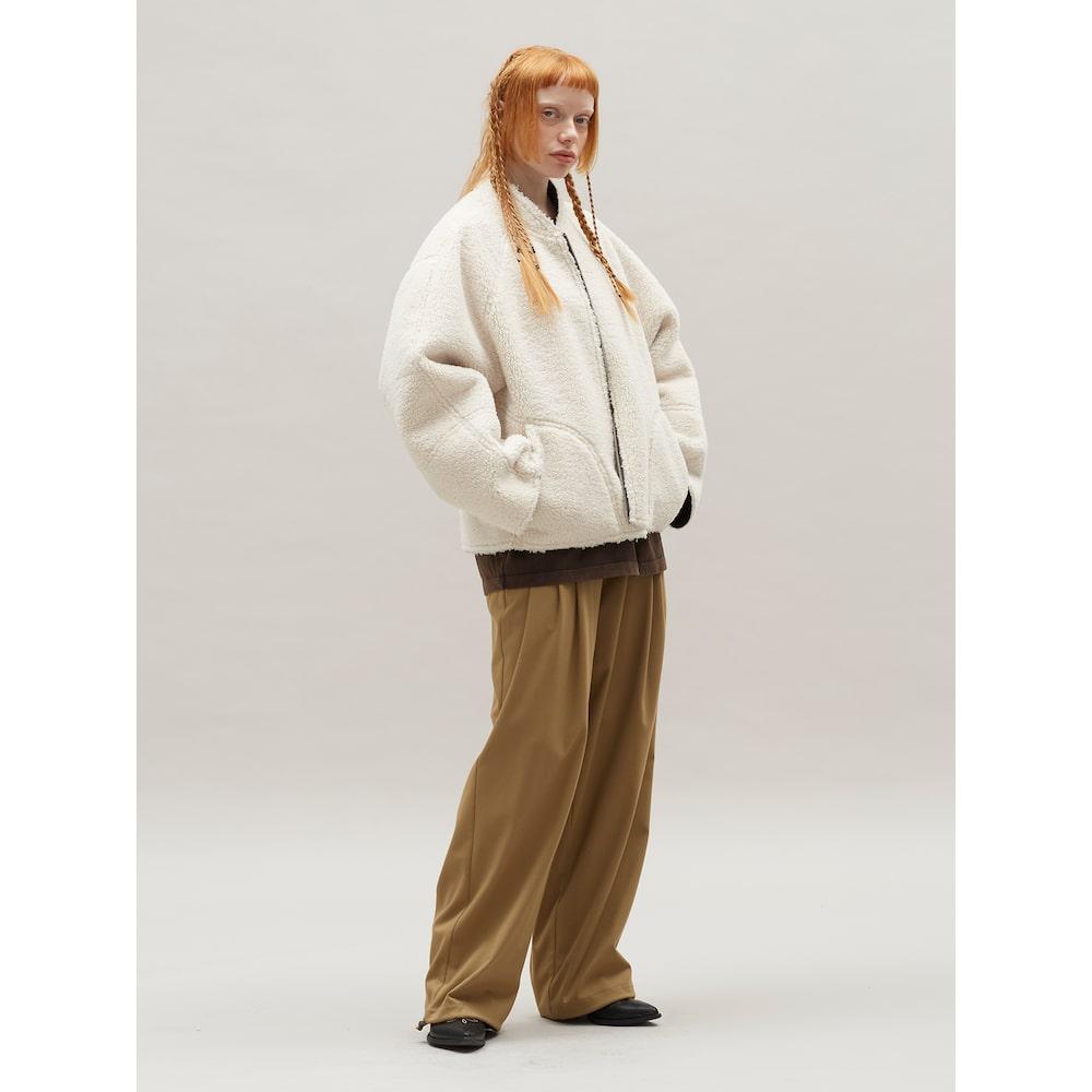 Saendeusaundeu Suiting Fabric Banding Pants Yellowish Brown