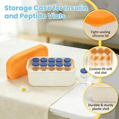 10ml Vial Compatible Peptide Organizer Dishwasher-Safe 5ml Vial Compatible Small Peptide Case Portable Reusable Vial Holder Box
