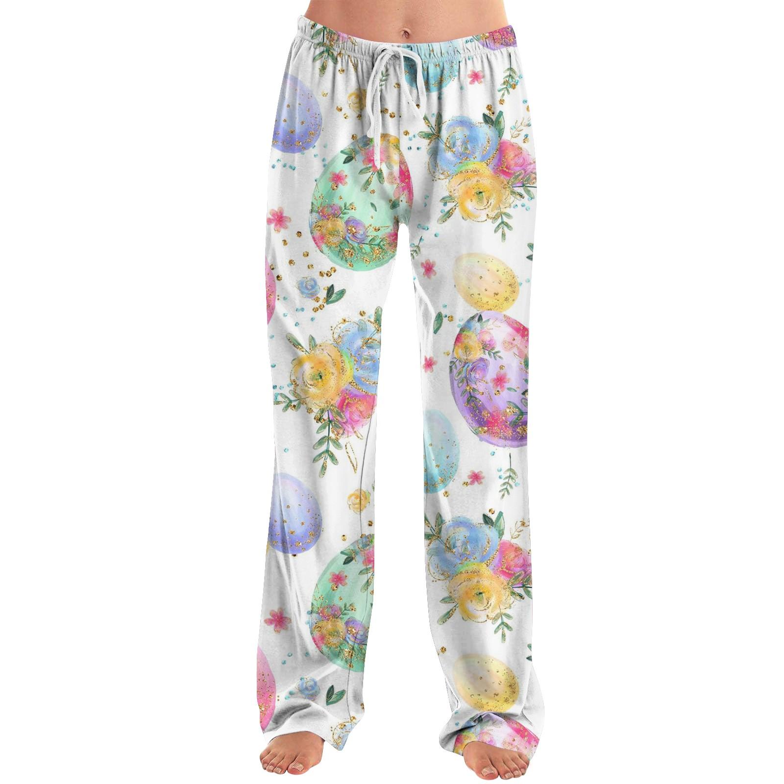 

Женские модные свободные повседневные брюки с пасхальным принтом XL бежевый