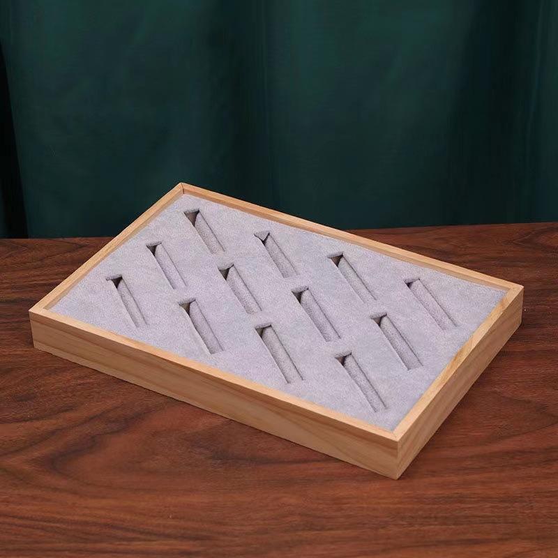 Fashion 12 Slots Bracelet Display Tray Wooden Ring Bangle Earrings Jewelry Storage Rack Holder Organizers Counter Showcase Props
