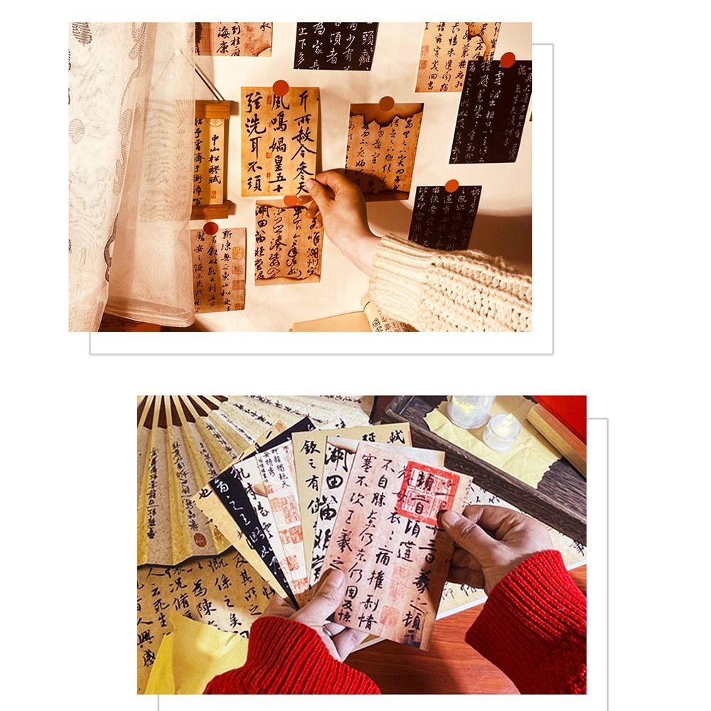 30 Sheets INS Room Posters Decor Chinese Calligraphy Wall Poster Greeting Cards  Home Decorations