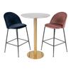 Bolzano Bar Table Ø70 Cm Marble Look, Brass Legs, White.