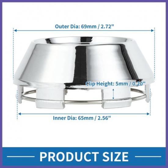Wheel Center Hub Cap 69mm 272" Outside Diameter Chrome