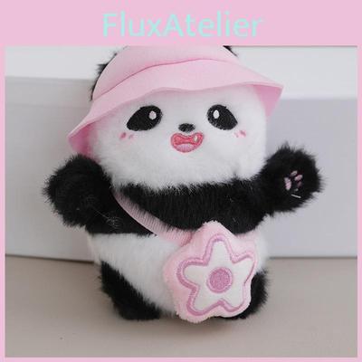 Playful Cute Plush Panda Accessory Keychain Colorful Stuffed Animal Charm