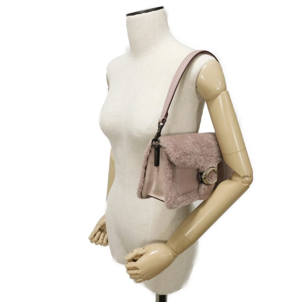 Used 9726 Tabby Pillow 26 6807 7921 C Logo Calfskin Suede 2WAY C Mark Shearling Dusty Rose Women's from Japan AUTHENTIC