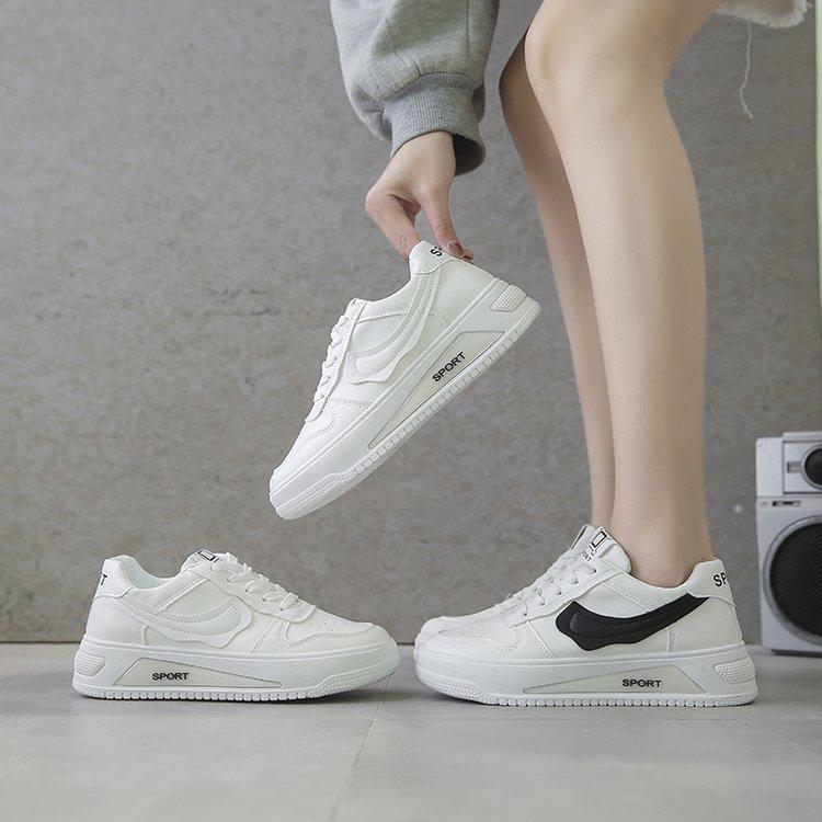 Casual Shoes Women's 2025 Autumn New Rubber Soft Sole Fashion Solid Color Muffin Sole Sports Little White Shoes Foreign Trade Mixed Batch