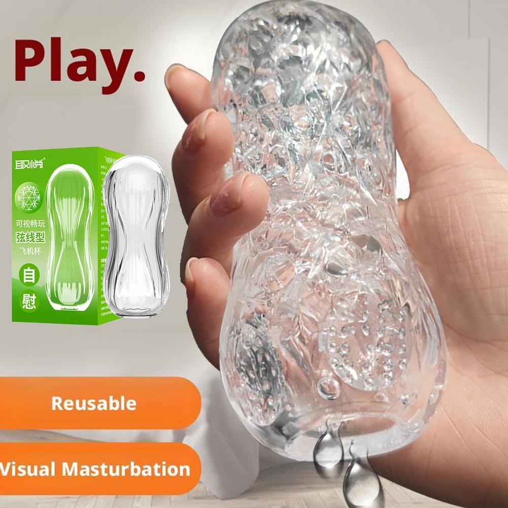 Transparent Male Masturbator Sex Toys Portable Stroker Toy for Blowjob Fake Pussy Sex Toy Penis Masterbator Cup for Men