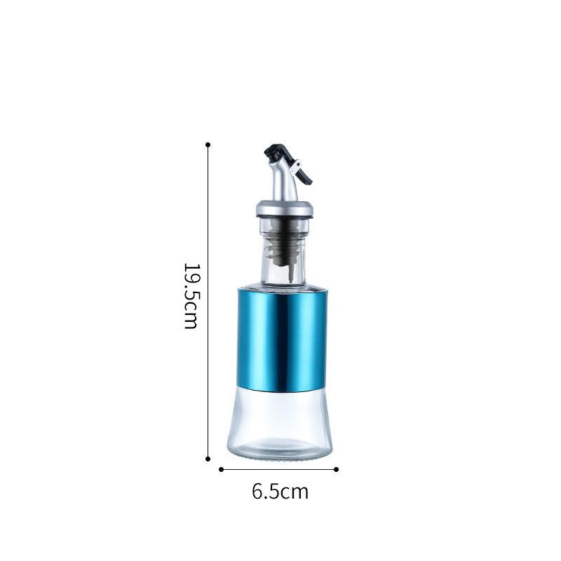Stainless Steel Glass Oil Bottle Set - Leak-Proof Kitchen Containers for Oil, Soy Sauce, Vinegar, Wine, and Seasonings.