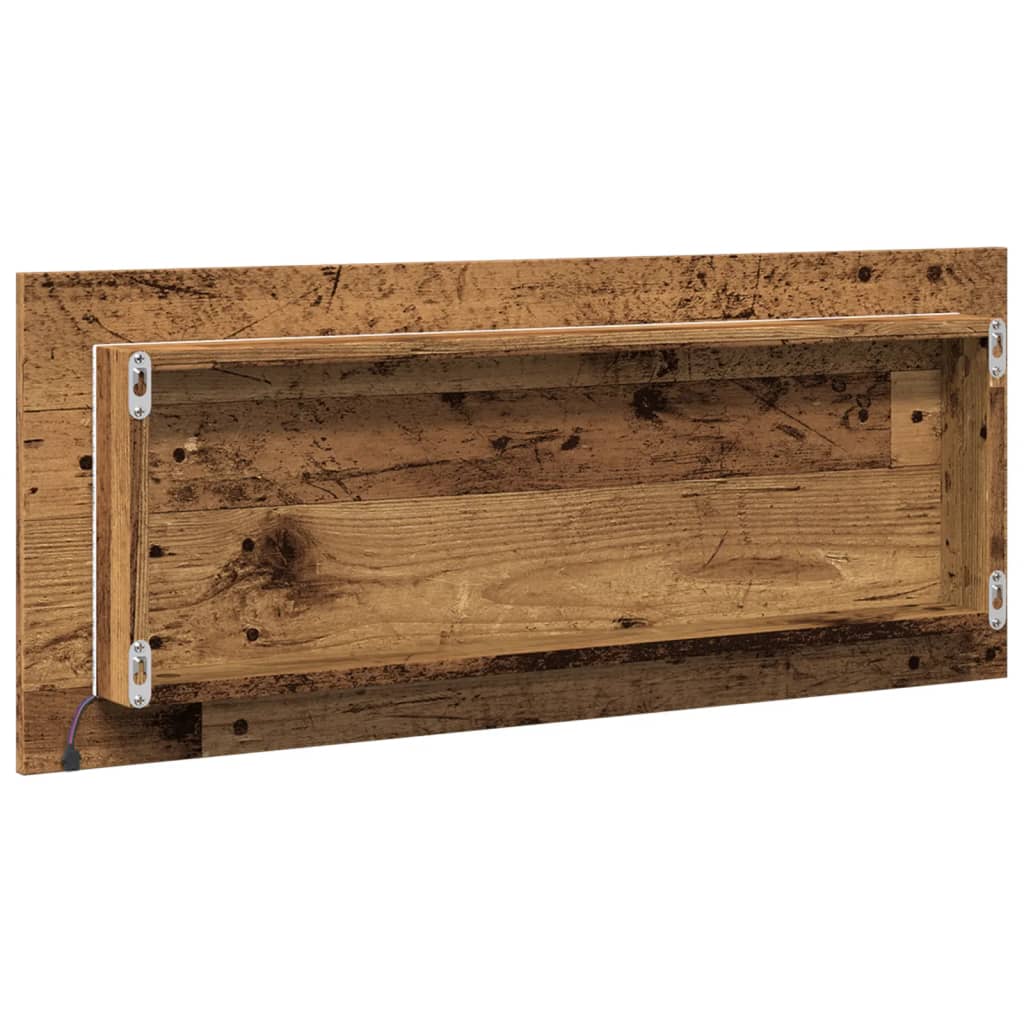 LED Bathroom Mirror with Rustic Wood Effect 100 x 8.5 x 37 cm Engineered Wood